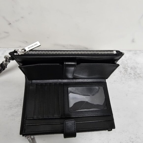 Michael Kors Jet Set Large Double Zip Wristlet/Wallet In Optic White - Picture 8 of 13